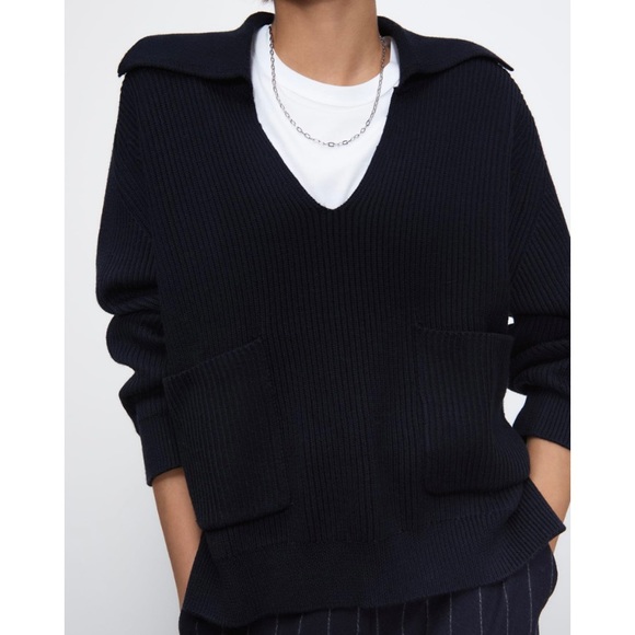 zara polo knit sweater